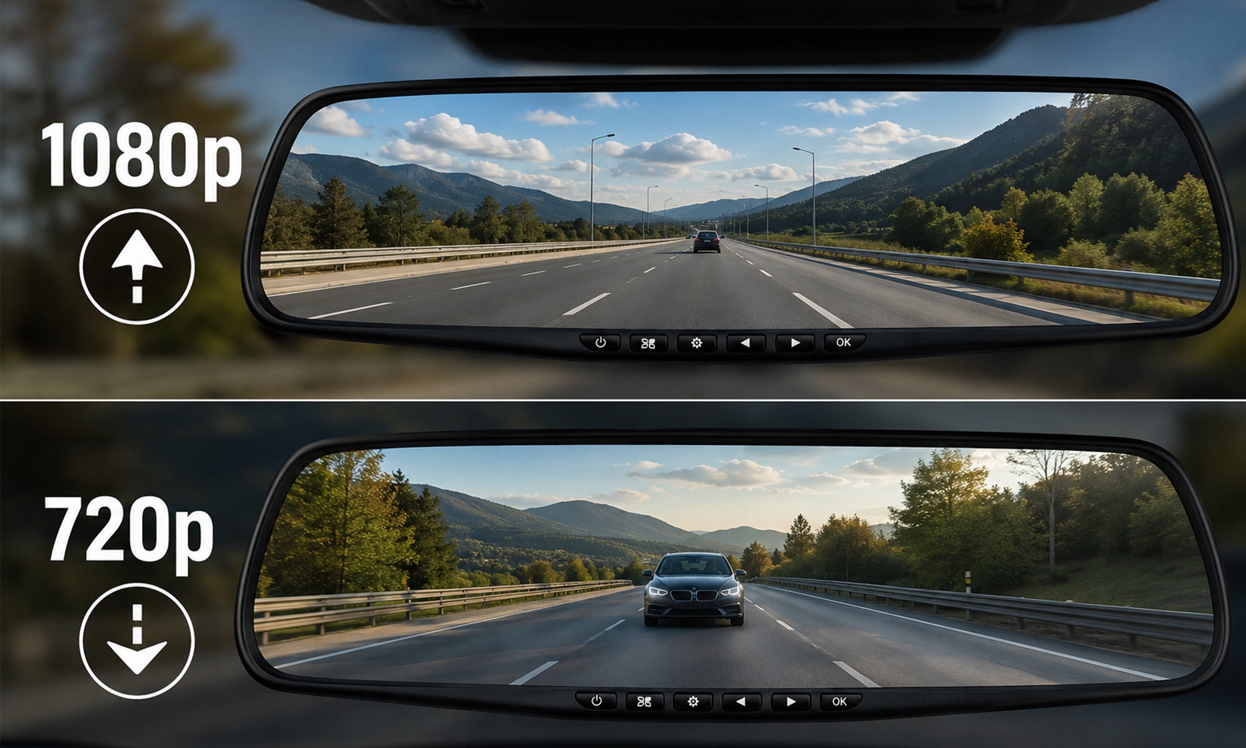 DASH CAM VIDEO RECORDER MIRROR FULL HD RECORDER FRONT REAR Manufacturer code KAMERA SAMOCHODOWA KAMERA COFANIA PRZÓD TYŁ
