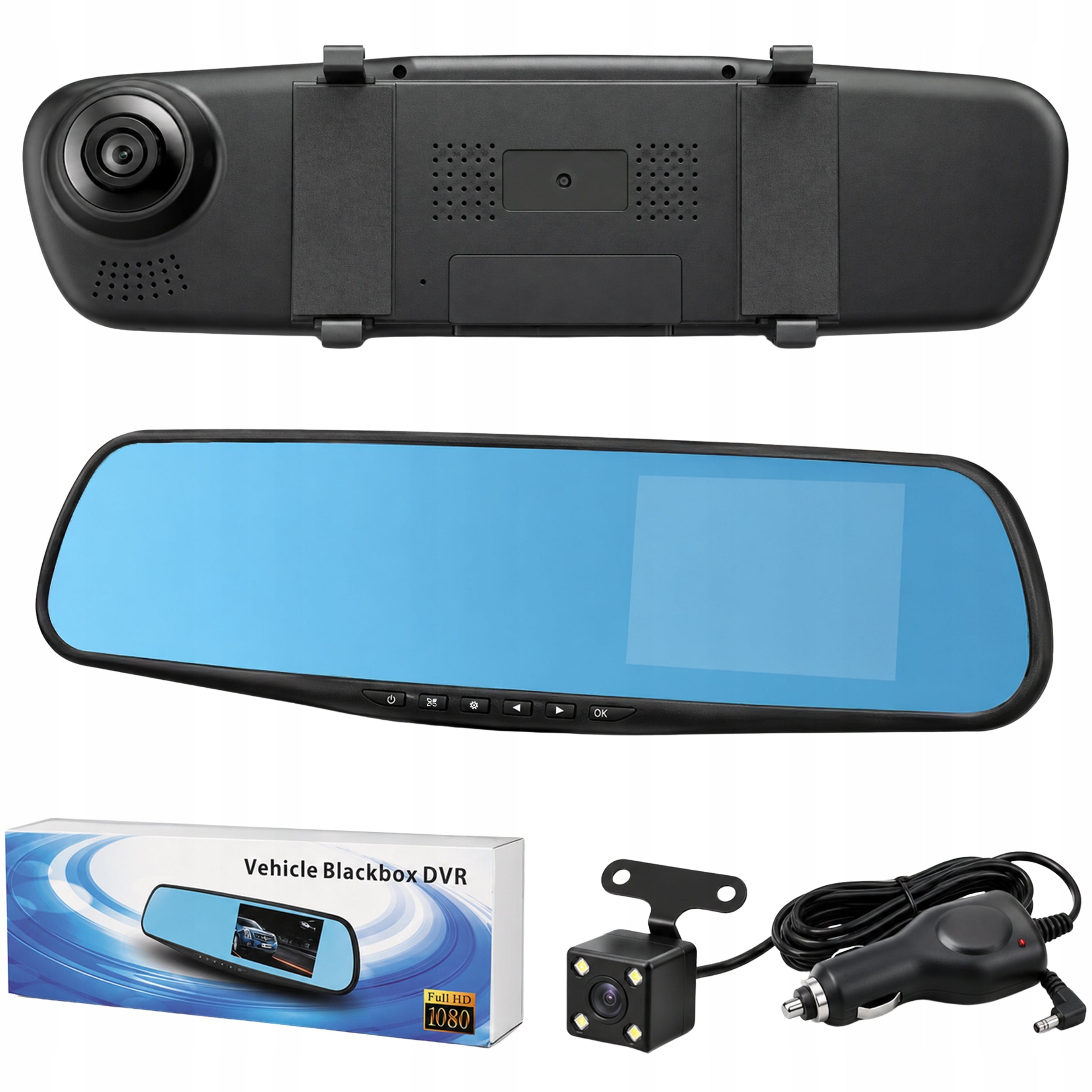 DASH CAM VIDEO RECORDER MIRROR FULL HD RECORDER FRONT REAR