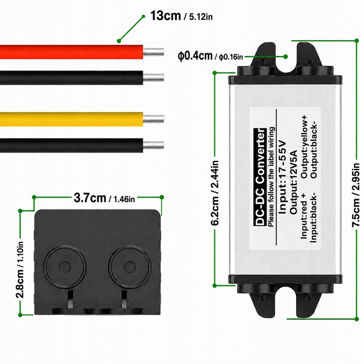 DC 24V to DC 12V 5A 60W step-down converter (input range: 24-48V) Brand no brand