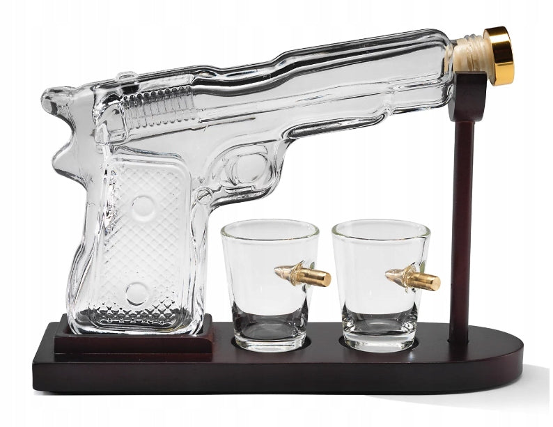 DECANTER WHISKEY GUN GIFT SET WHISKEY GLASS WITH BALL Manufacturer code prezent dla zolnierza policjanta karabin