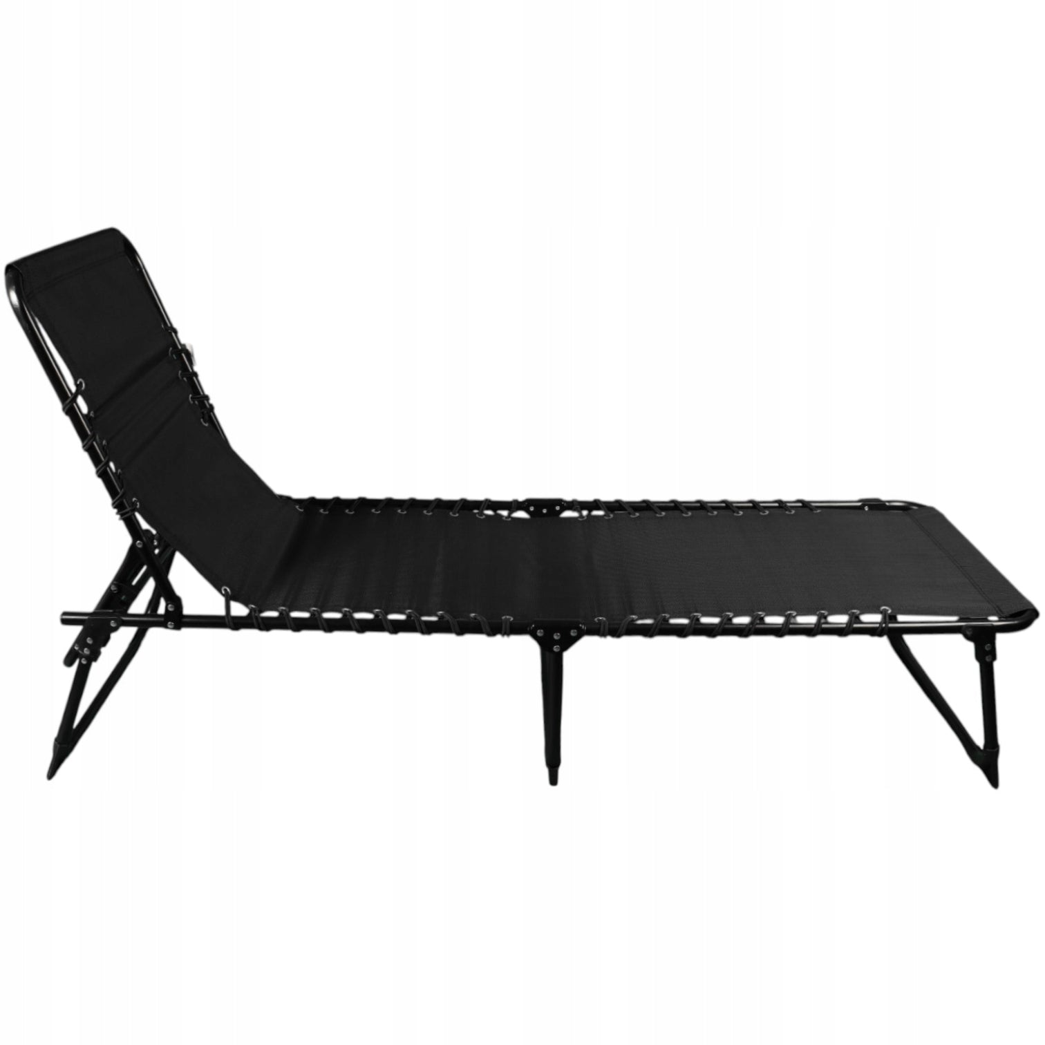 DECKCHAIR GARDEN CHAIR BLACK GOLIAT FOLDING ADJUSTABLE 2-IN-1 FIELD BED Model DW25JY2408