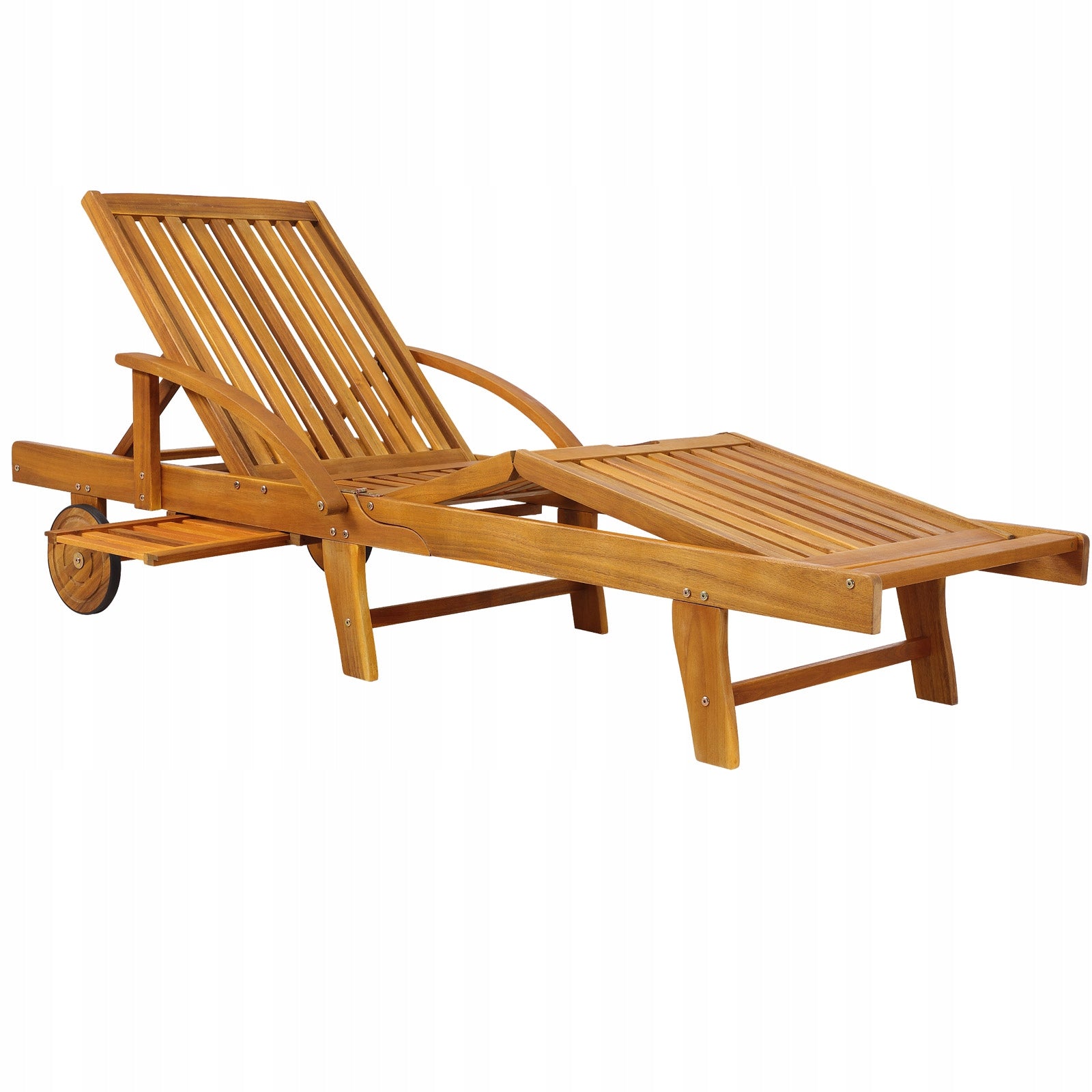 DECKCHAIR WOODEN GARDEN BALCONY TERRACE SOLID WITH DRINK HOLDERS COMFORT Packaging status original