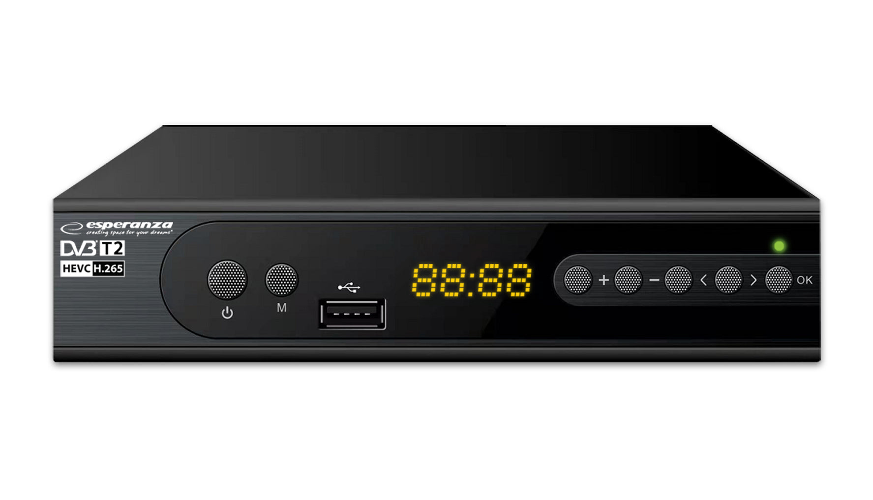 DECODER TERRESTRIAL TV TUNER HD DVB-T2 HEVC H.265 DISPLAY + REMOTE CONTROL