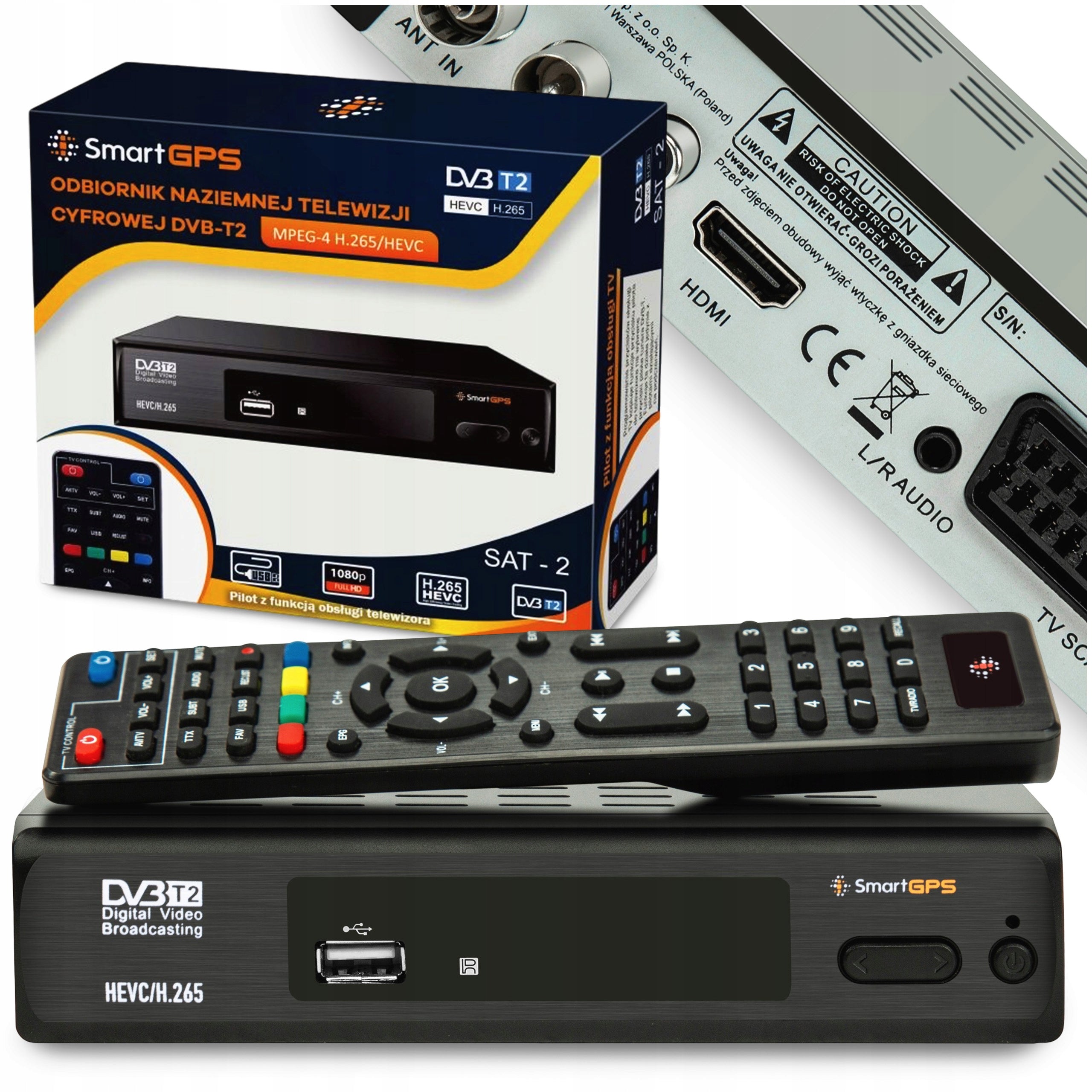 DECODER TUNER DVB T2 TV TERRESTRIAL SMART GPS SAT-2 MPEG-4 H.265/HEVC