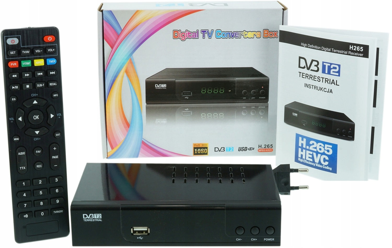 DECODER TUNER DVBT2 H.265 HEVC Packaging status original