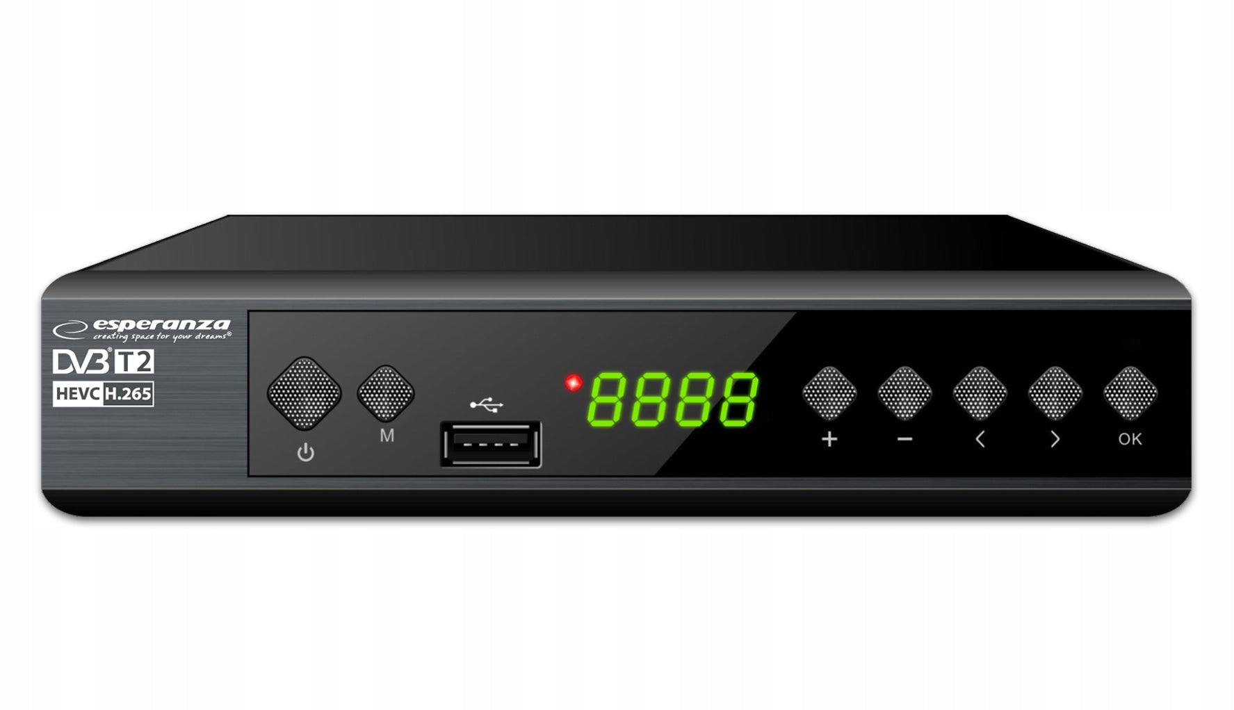 DECODER TV TUNER FOR TERRESTRIAL TV HD DVB-T2 HEVC H.265 REMOTE CONTROL