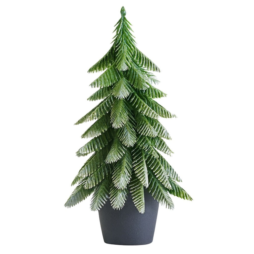 DECORATIVE ARTIFICIAL CHRISTMAS TREE IN POT SILVER SMALL 22 X 10 CM Brand KIK