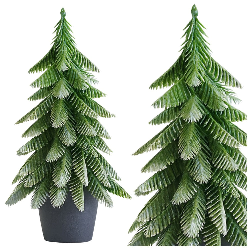 DECORATIVE ARTIFICIAL CHRISTMAS TREE IN POT SILVER SMALL 22 X 10 CM