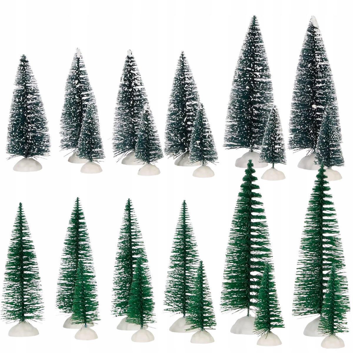 DECORATIVE CHRISTMAS TREES FOR CHRISTMAS VILLAGE NATIVITY SCENE SET OF 20 PIECES mix