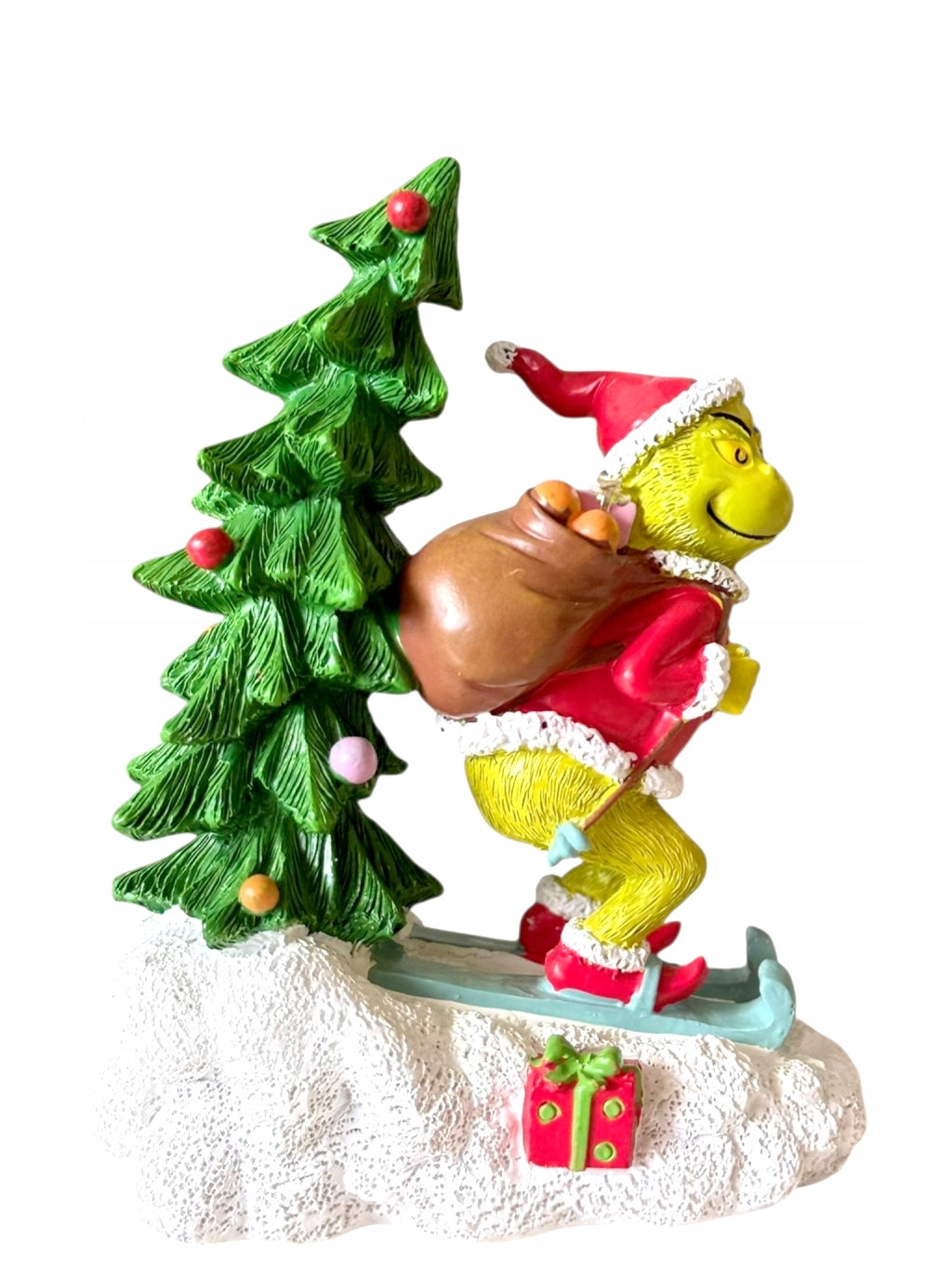 DECORATIVE FIGURINE - CHRISTMAS ORNAMENT GRINCH ON SKIS