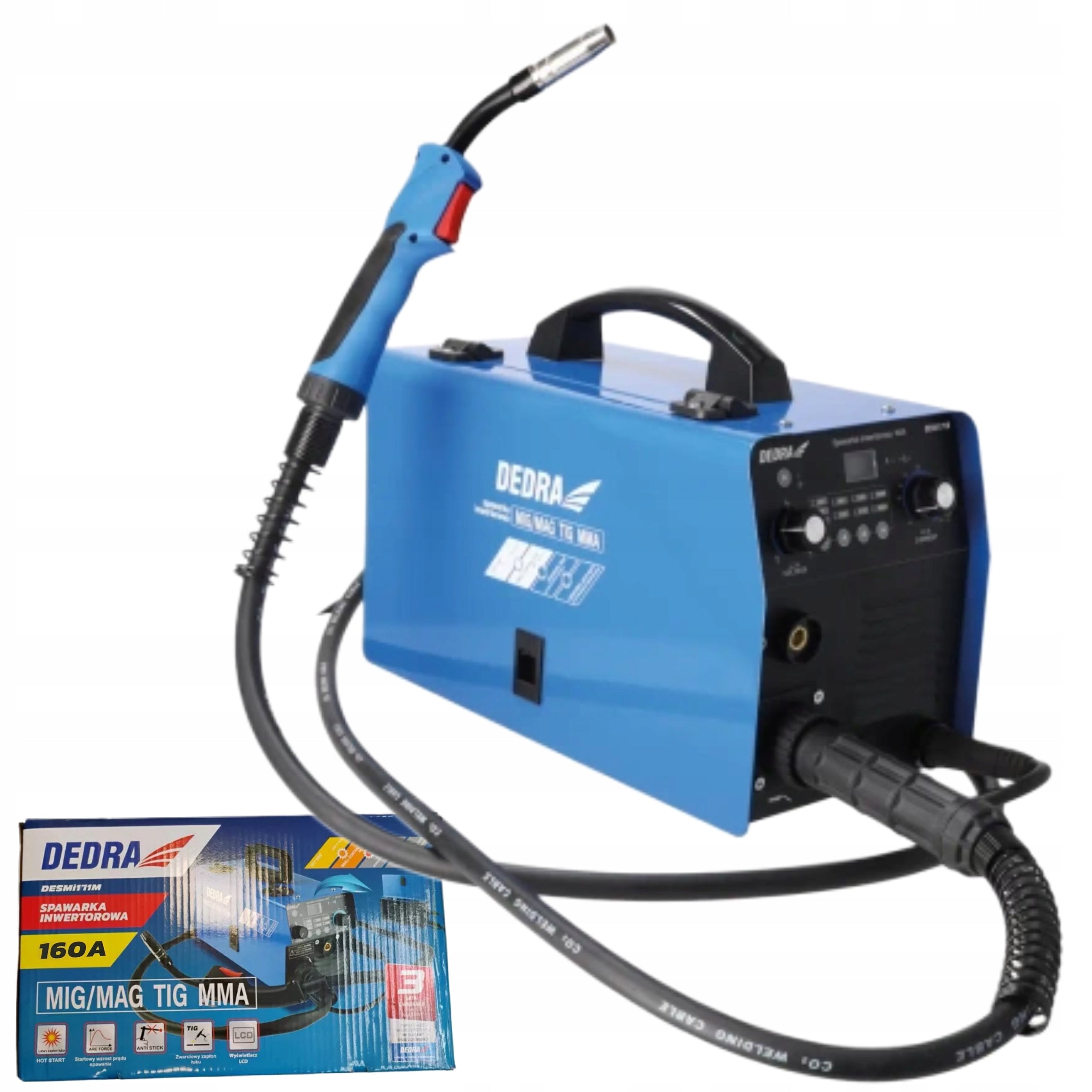 DEDRA INVERTER WELDING MACHINE 160A IGBT MIG/MAG WITH TIG MMA DESMI171M FUNCTION Welding methods MIG/MAG MMA TIG