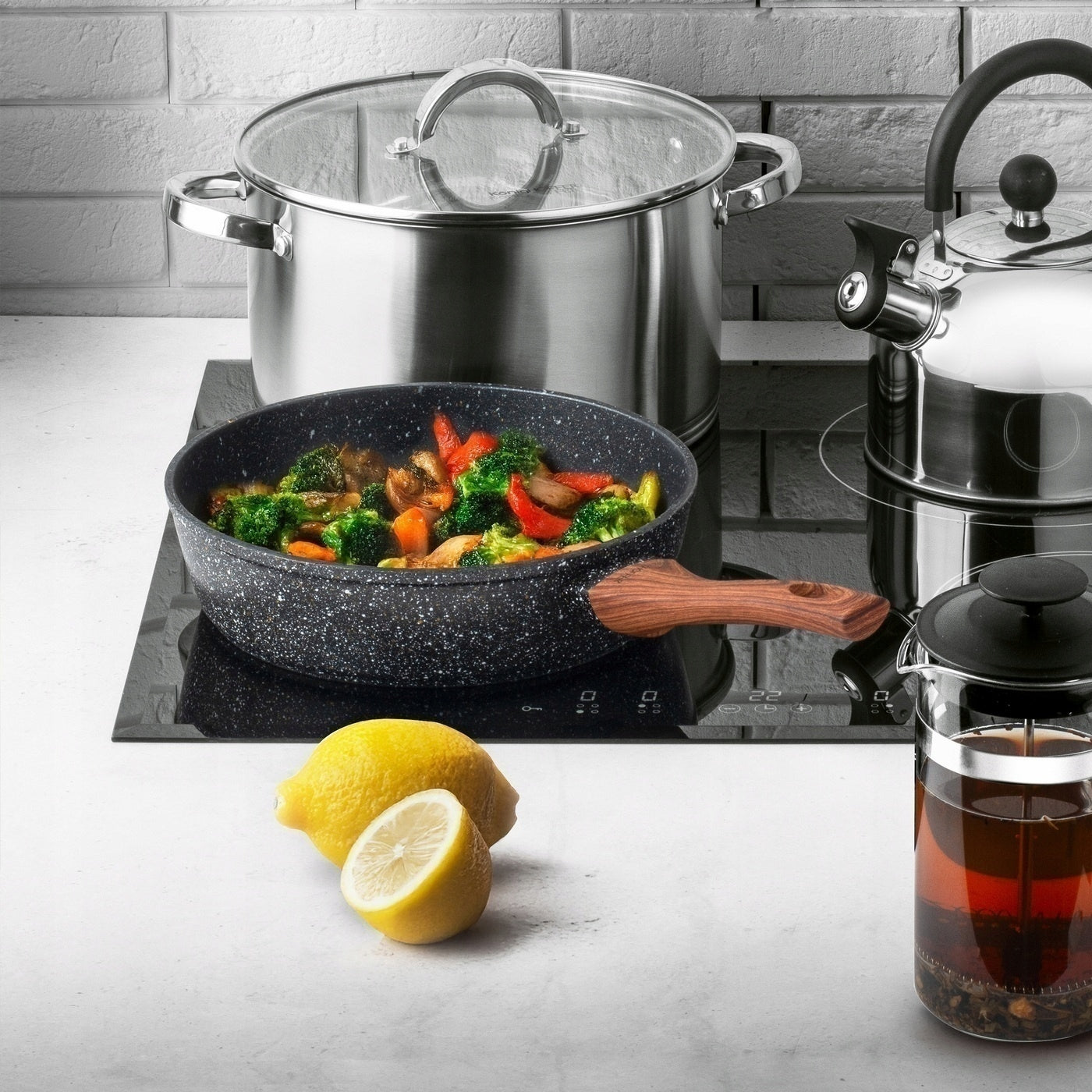 DEEP PAN Granite Induction GAS SOLID KonigHOFFER Pescado 24 cm Brand Konighoffer