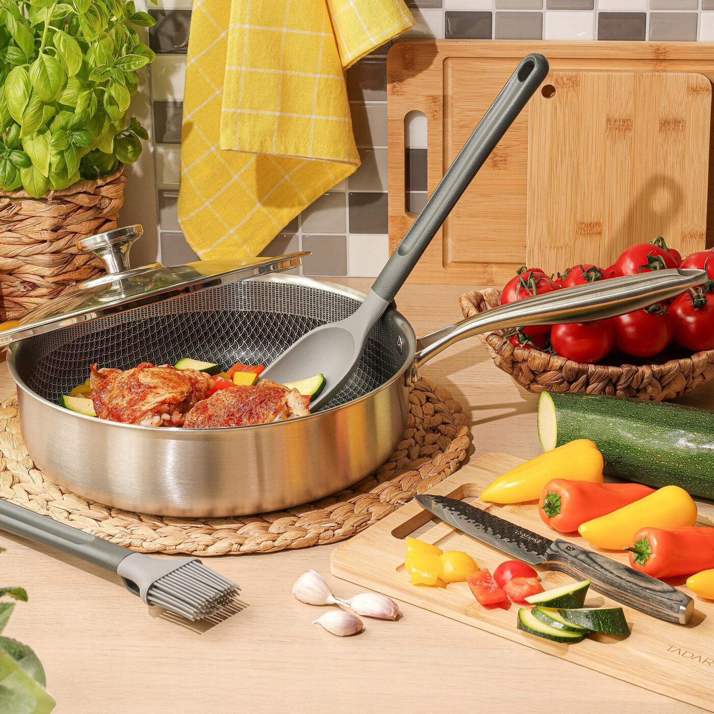 DEEP PAN Induction LID LARGE Starke Pro Linesta Steel 28x8 cm Packaging status original