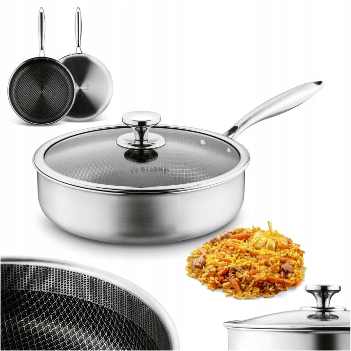 DEEP PAN Induction LID LARGE Starke Pro Linesta Steel 28x8 cm