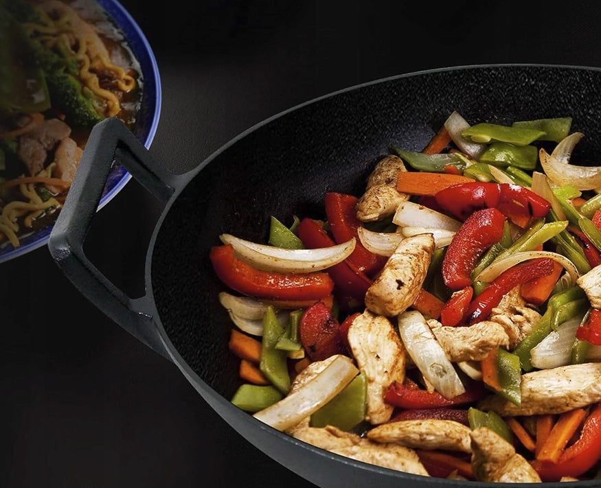 DEEP WOK 5.8L FOR HIGH-FIRE FRYING DURABLE CAST IRON NUTRICHEF Manufacturer code NCCIWOK60