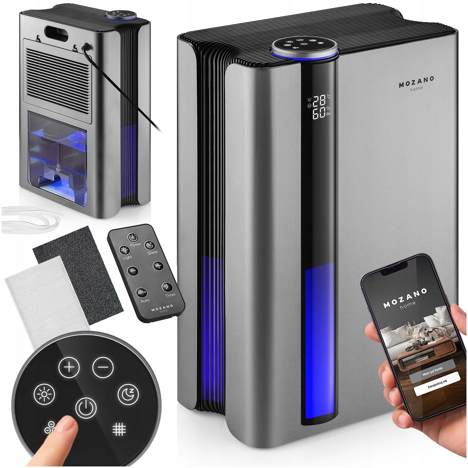 DEHUMIDIFIER 2,5L MOISTURE ABSORBER PURIFICATION + WIFI + IONIZATION