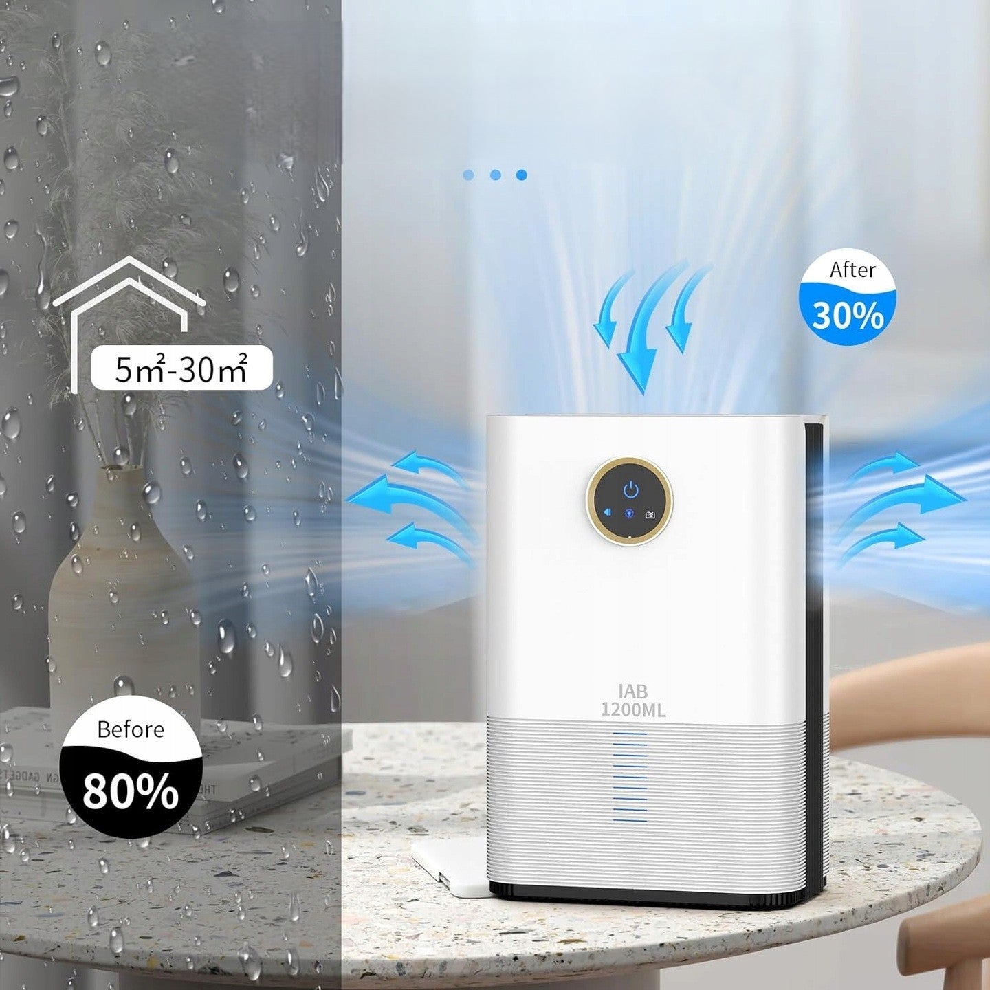 DEHUMIDIFIER ELECTRIC DIGITAL 1200ML IAB H3-S SILENT N580 Brand no brand