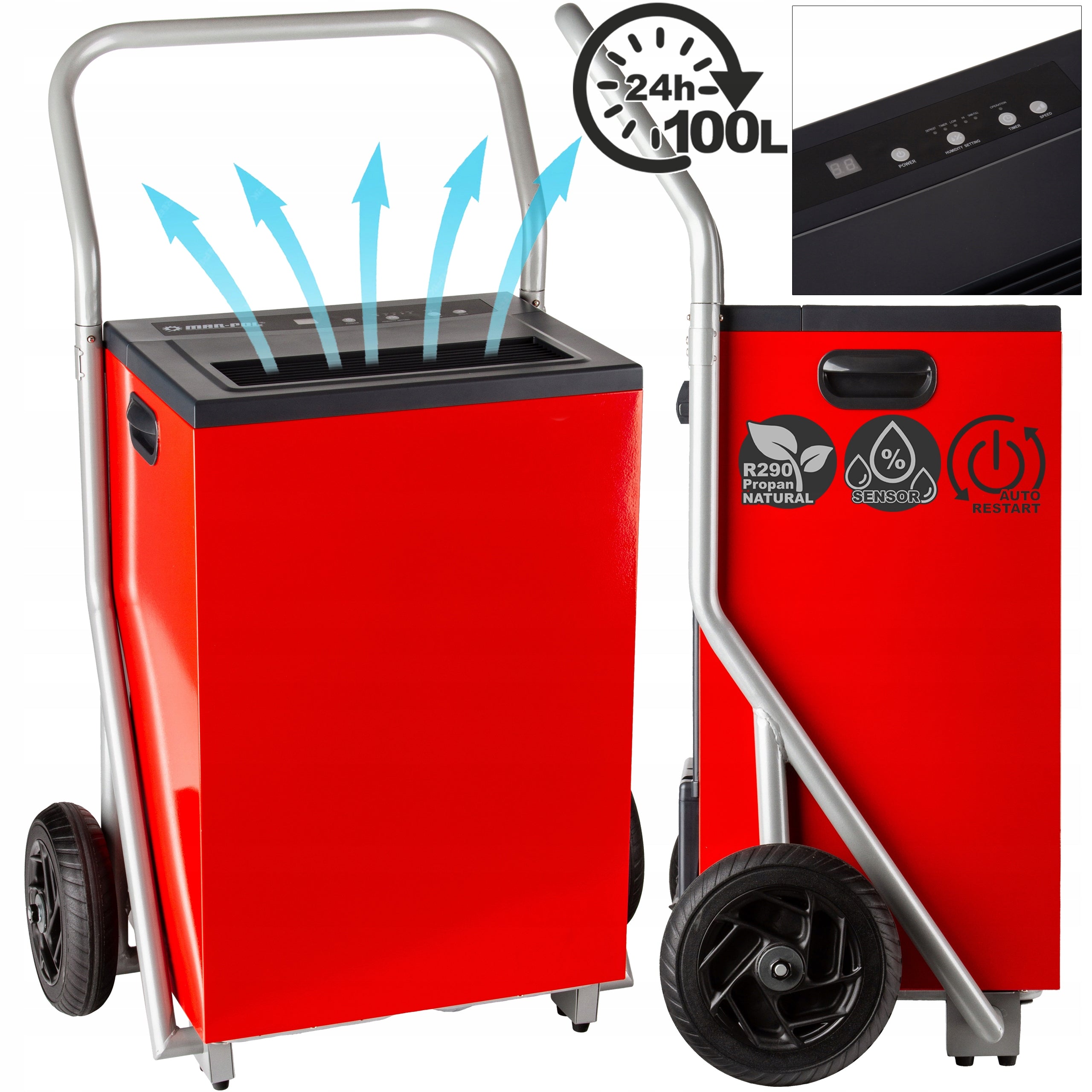 DEHUMIDIFIER INDUSTRIAL CONSTRUCTION MOISTURE ABSORBER 100L/24H