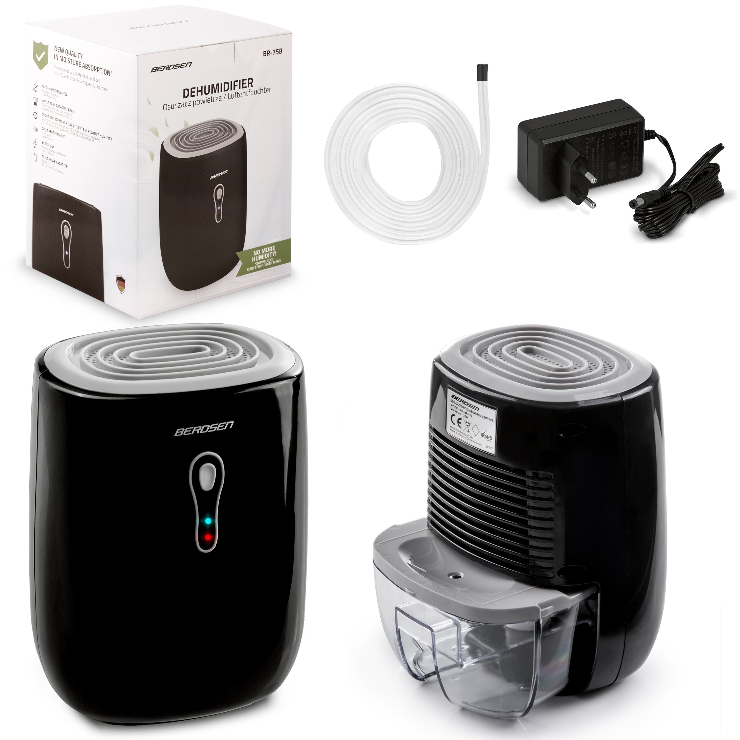 DEHUMIDIFIER MOISTURE ABSORBER BERDSEN BLACK-GREY QUIET NEW