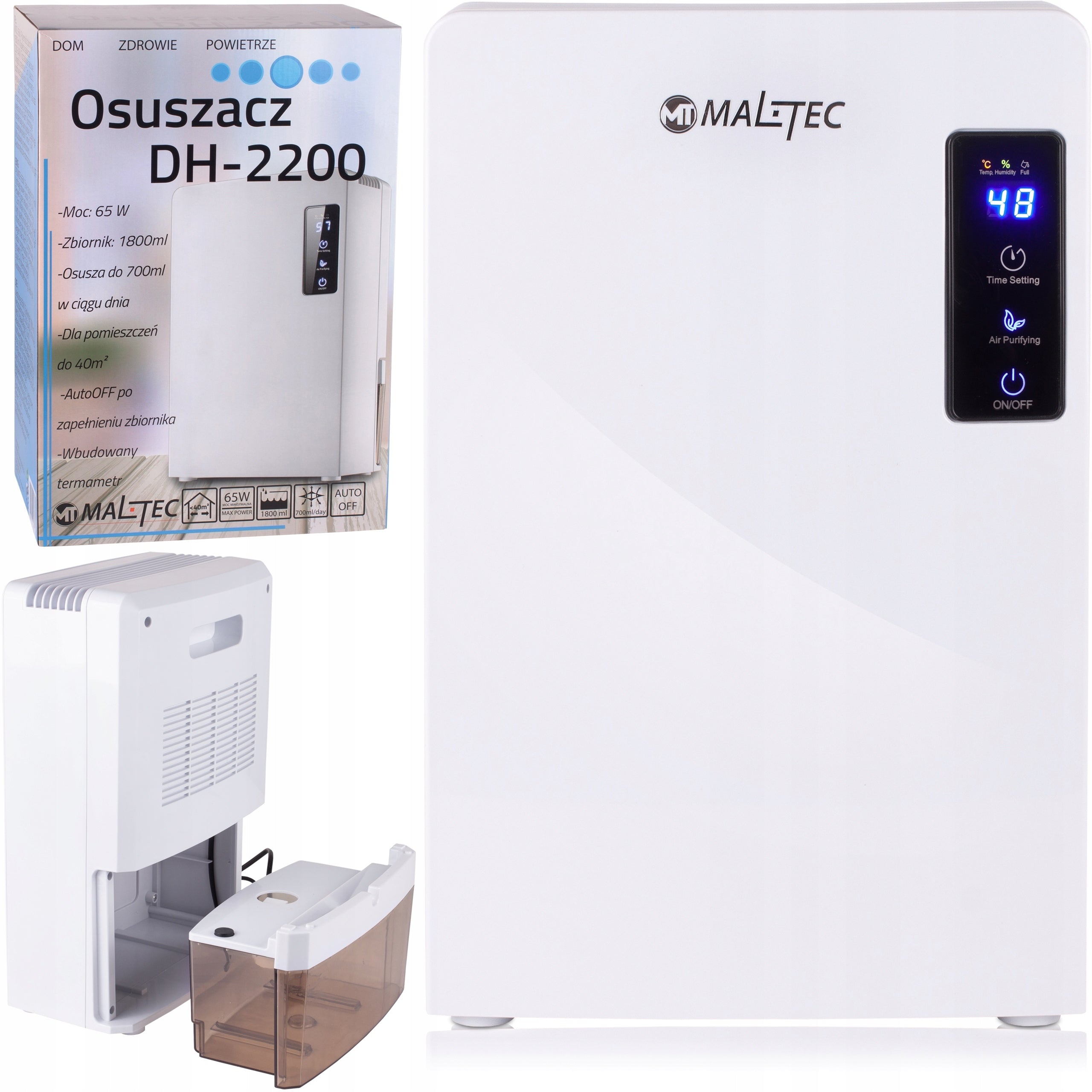 DEHUMIDIFIER MOISTURE ABSORBER FOR HOME LARGE QUIET STRONG 2200ML 90W