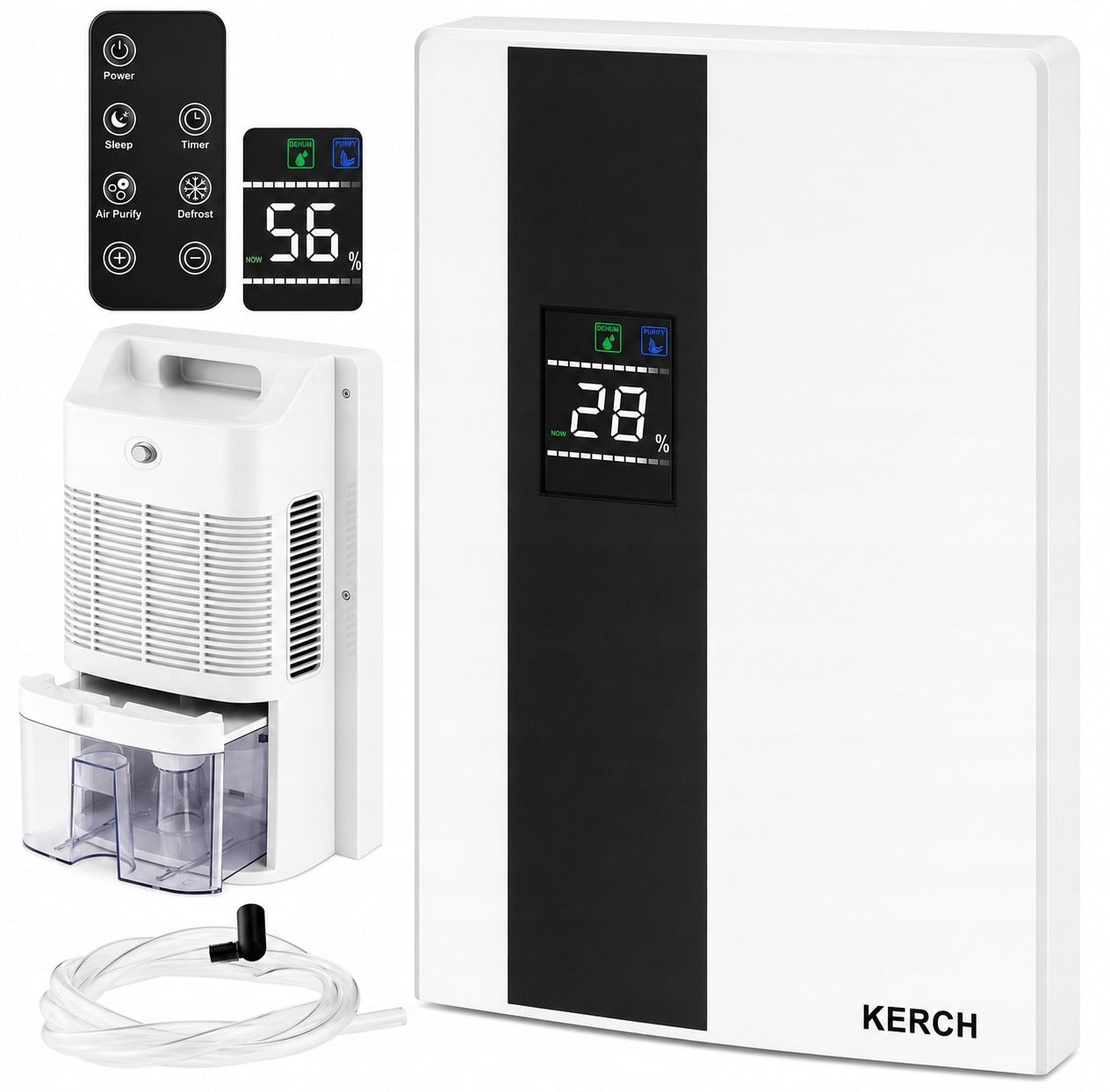 DEHUMIDIFIER MOISTURE ABSORBER PURIFIER KERCH CLEAR WHITE 90W