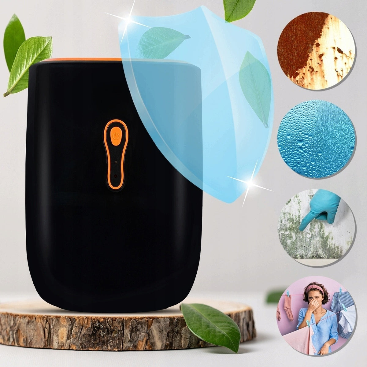 DEHUMIDIFIER MOISTURE ABSORBER QUIET EFFICIENT BLACK 0,8L Packaging status original
