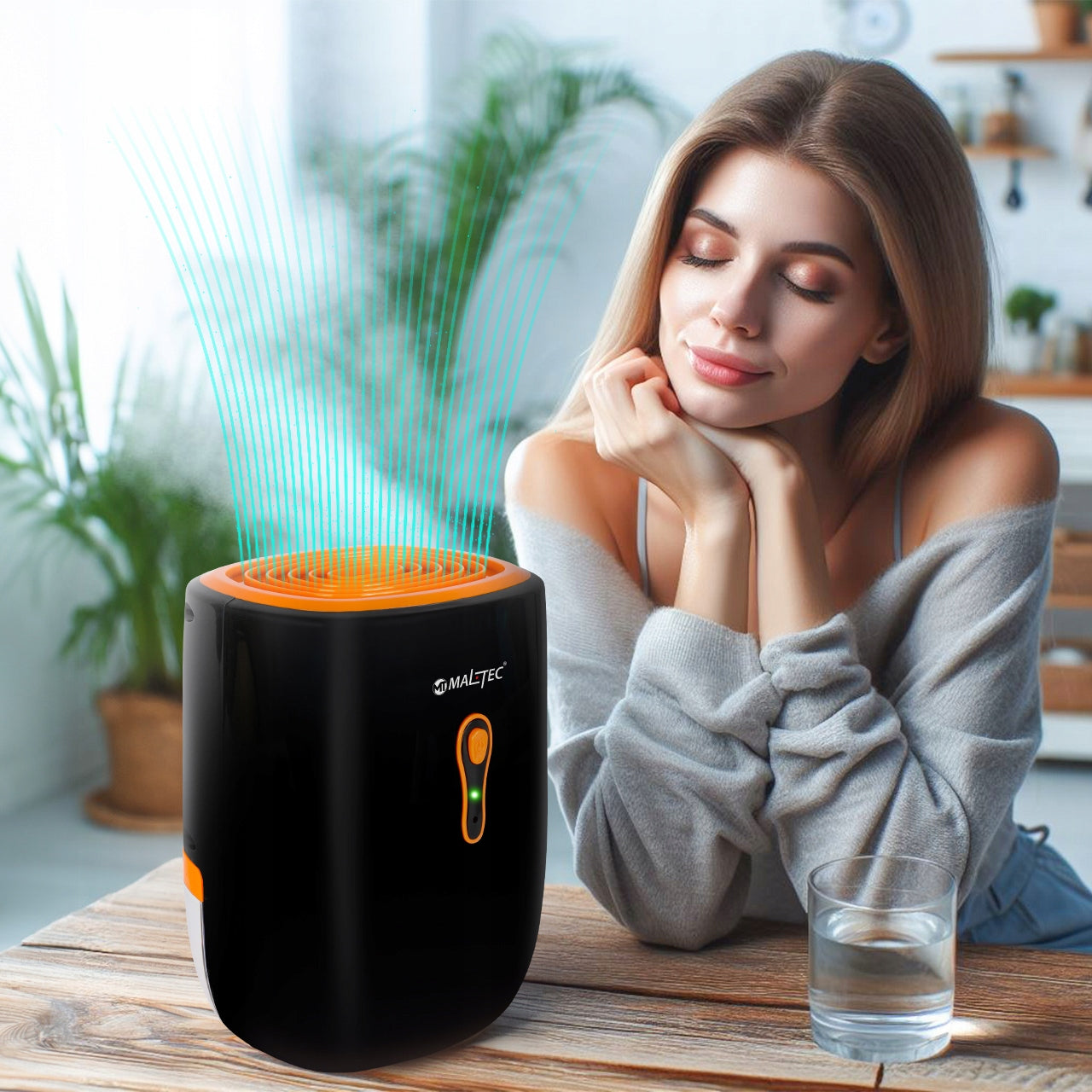 DEHUMIDIFIER MOISTURE ABSORBER QUIET EFFICIENT MALTEC 0,8L BLACK Manufacturer code Osuszacz Powietrza DH-800