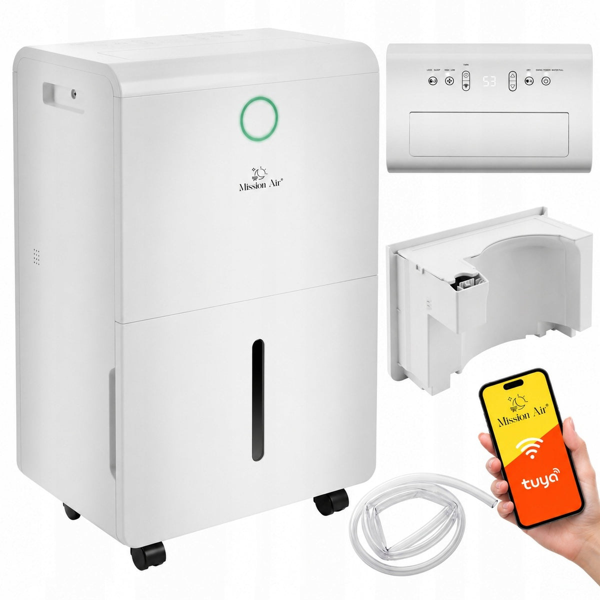 DEHUMIDIFIER WITH PURIFIER MOISTURE ABSORBER 20L/24h 50m2 UV WiFi