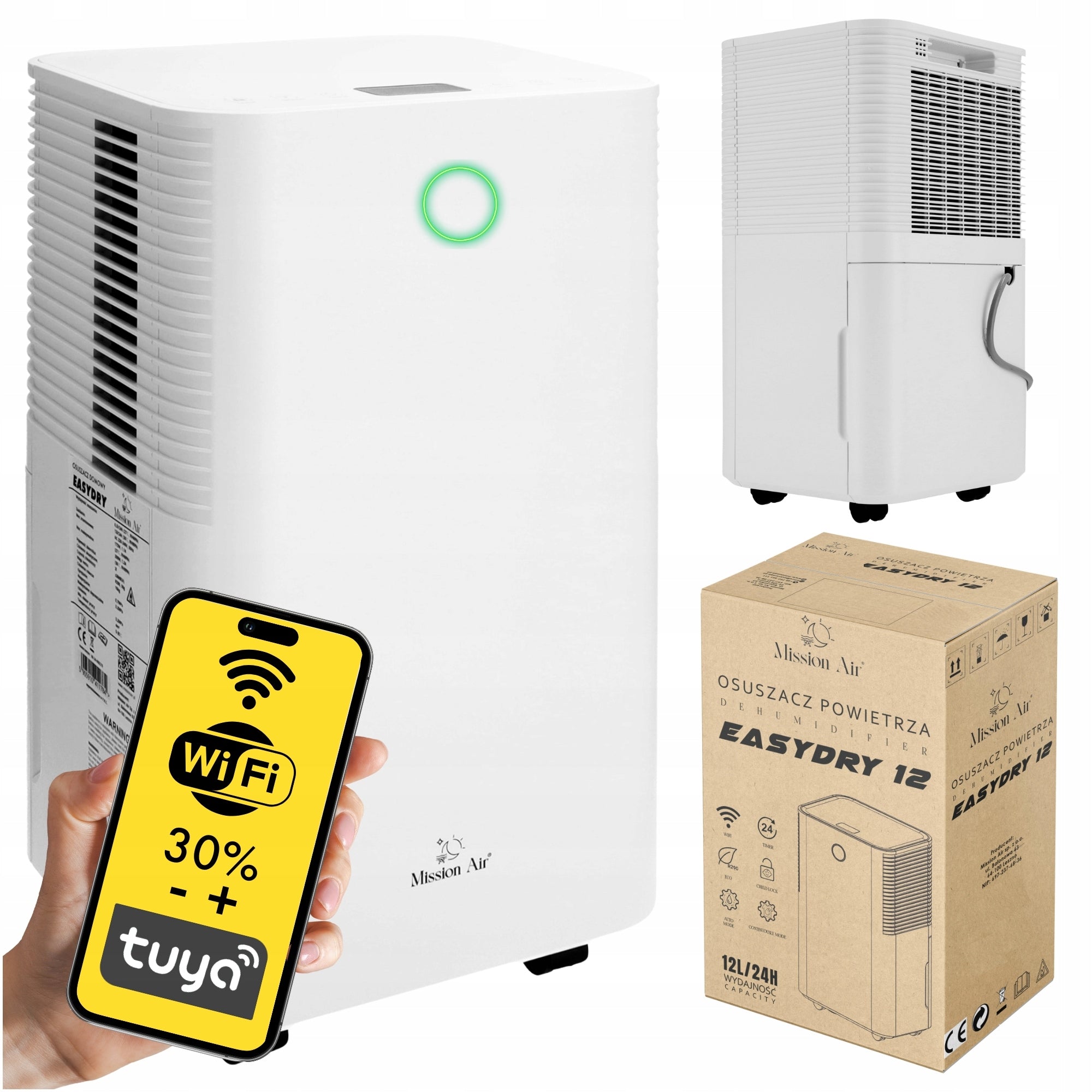 DEHUMIDIFIER home moisture absorber Mission Air EASY 12L/24h WiFi