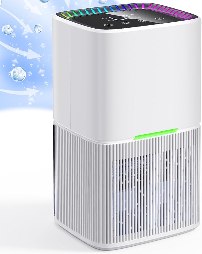 DEHUMIDIFIERS FOR HOME 1600ML WITH AUTOMATIC SHUT-OFF QUIET WHITE
