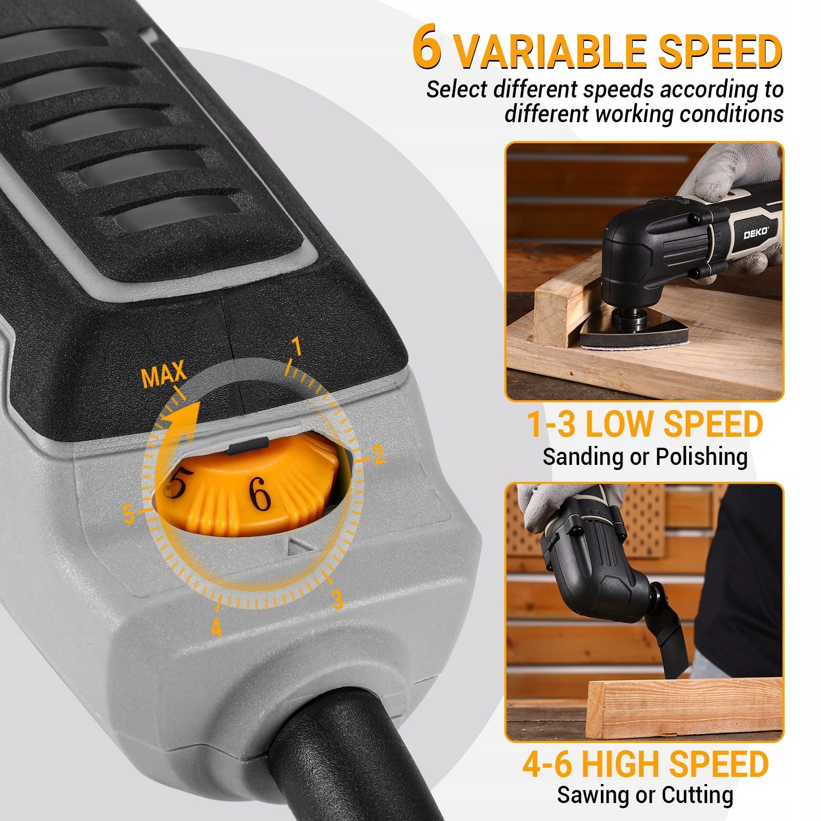 DEKO Narzędzie oscylacyjne 300W do cięcia i szlifowania Manufacturer code DKPOMTB030C1-K1GS-GYAZ