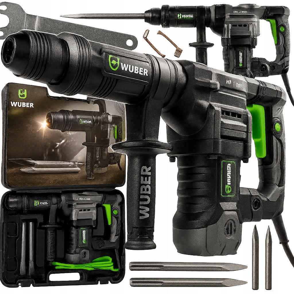 DEMOLITION HAMMER 1400W SDS MAX 20J WUBER SUITCASE 2 DLUTA CONCRETE