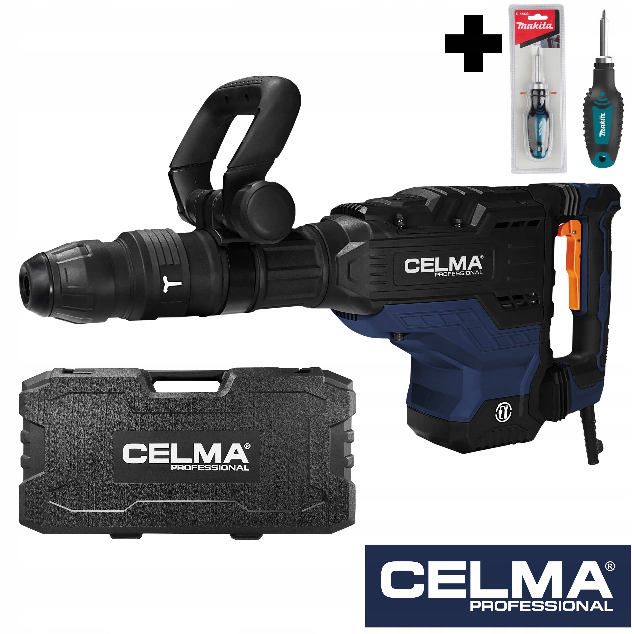 DEMOLITION HAMMER CELMA PRO PRWg 45GEO 1700W 45J + SCREWDRIVER MAKITA 3LATA GW!