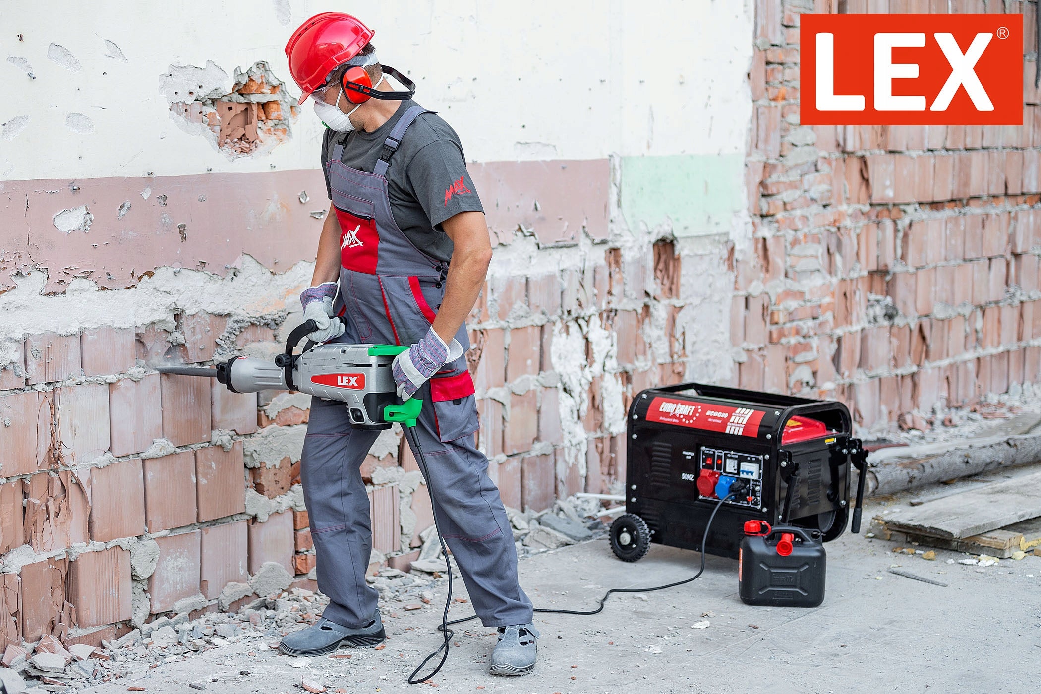 DEMOLITION HAMMER IMPACT HAMMER FORGING HEX 55J CHISEL INCLUDED SUITCASE SDS Brand Lex