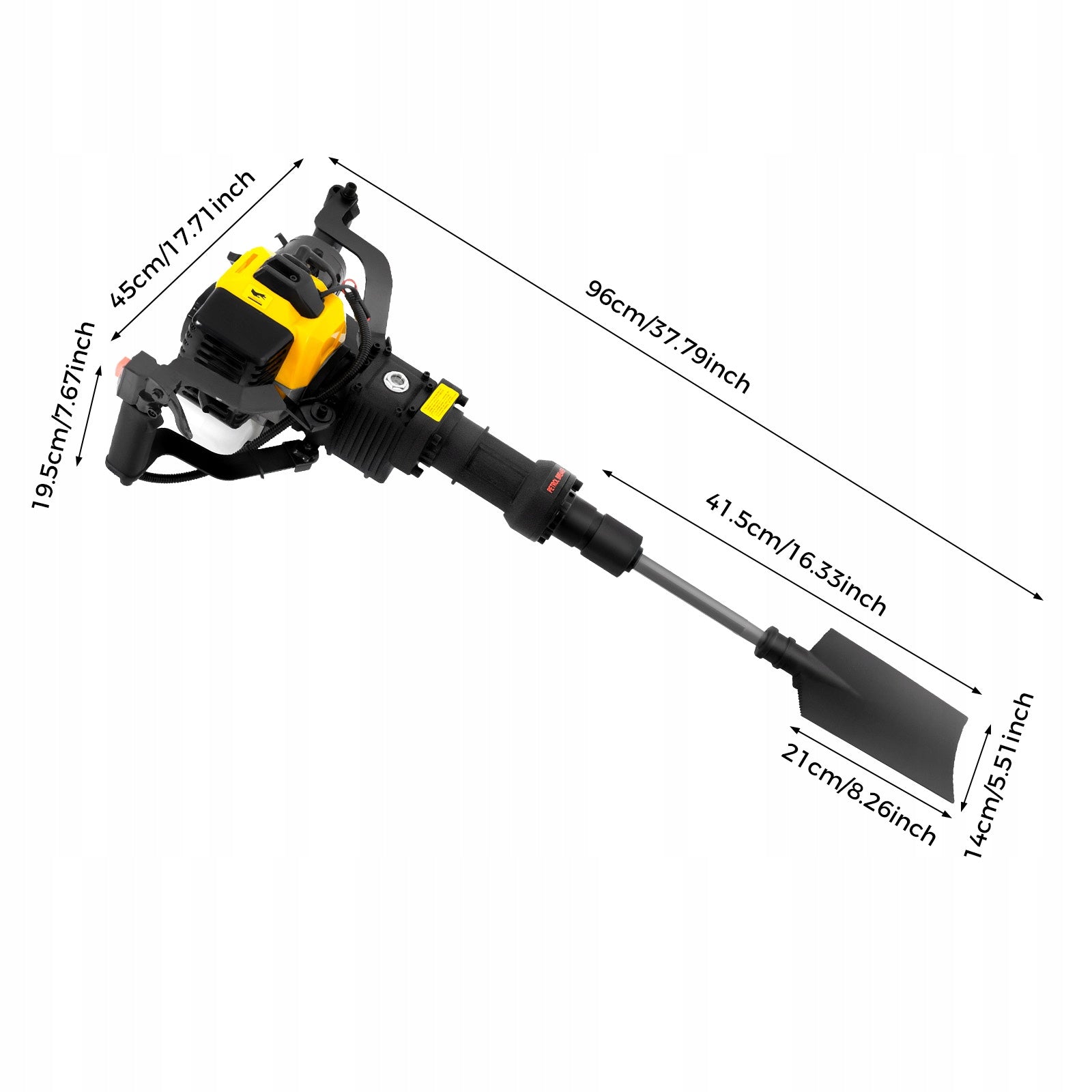 DEMOLITION HAMMER PORTABLE 1900W 2-STROKE ENGINE 15-45J 6500RPM TREE DIGGER Manufacturer code 563780