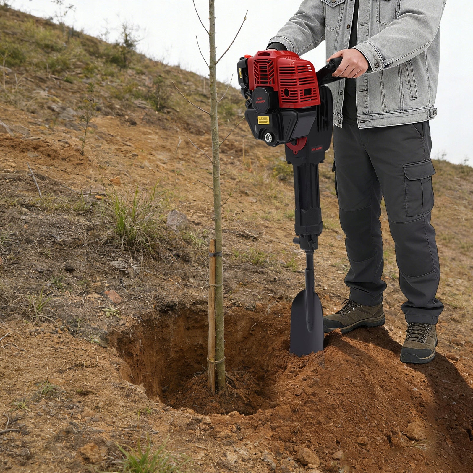 DEMOLITION HAMMER PORTABLE 1900W 2-STROKE ENGINE 20-55J 6500RPM TREE DIGGER Packaging status original