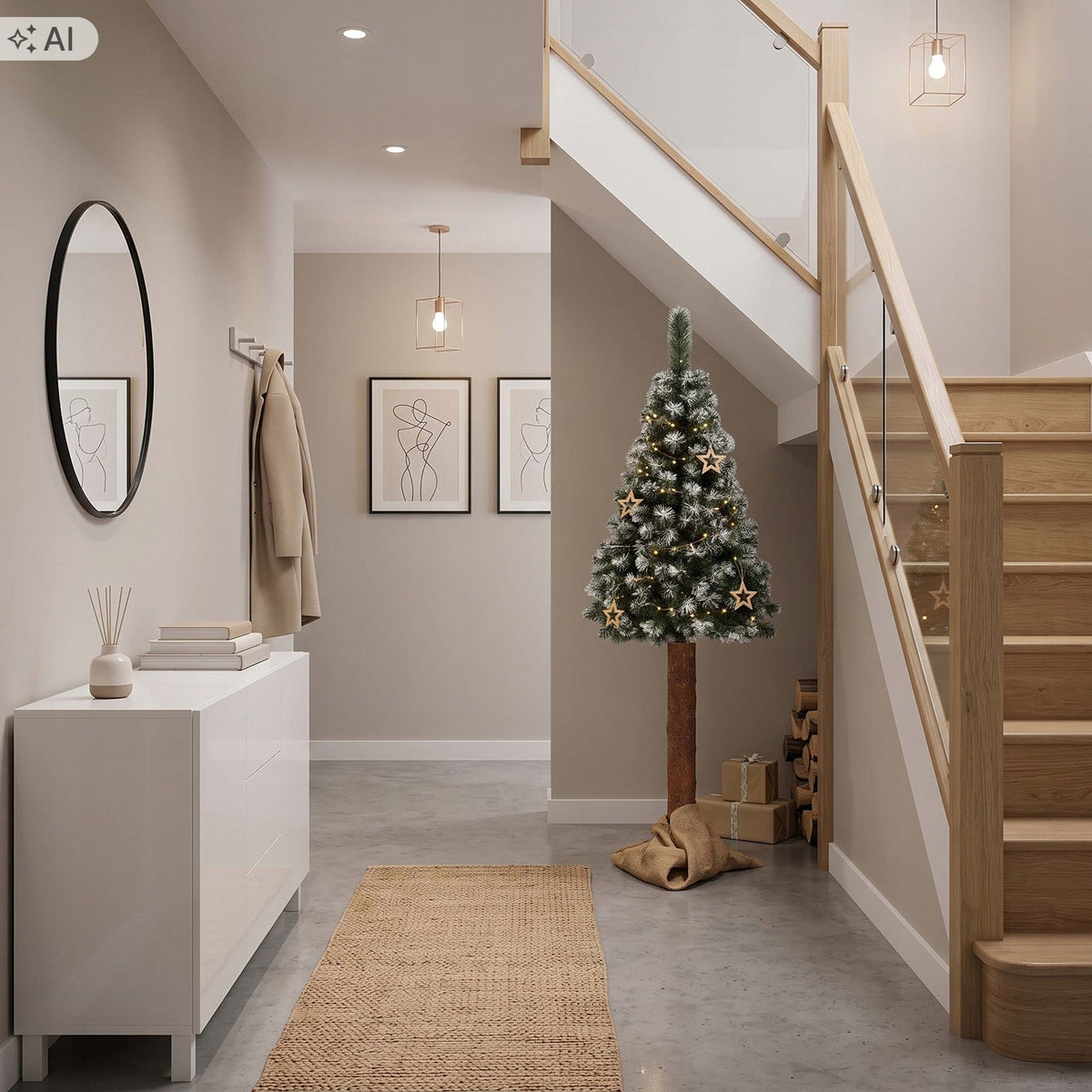 DENSE DIAMOND CHRISTMAS TREE ON TRUNK ARTIFICIAL NATURAL snow-covered 180cm FREEBIE Packaging status original