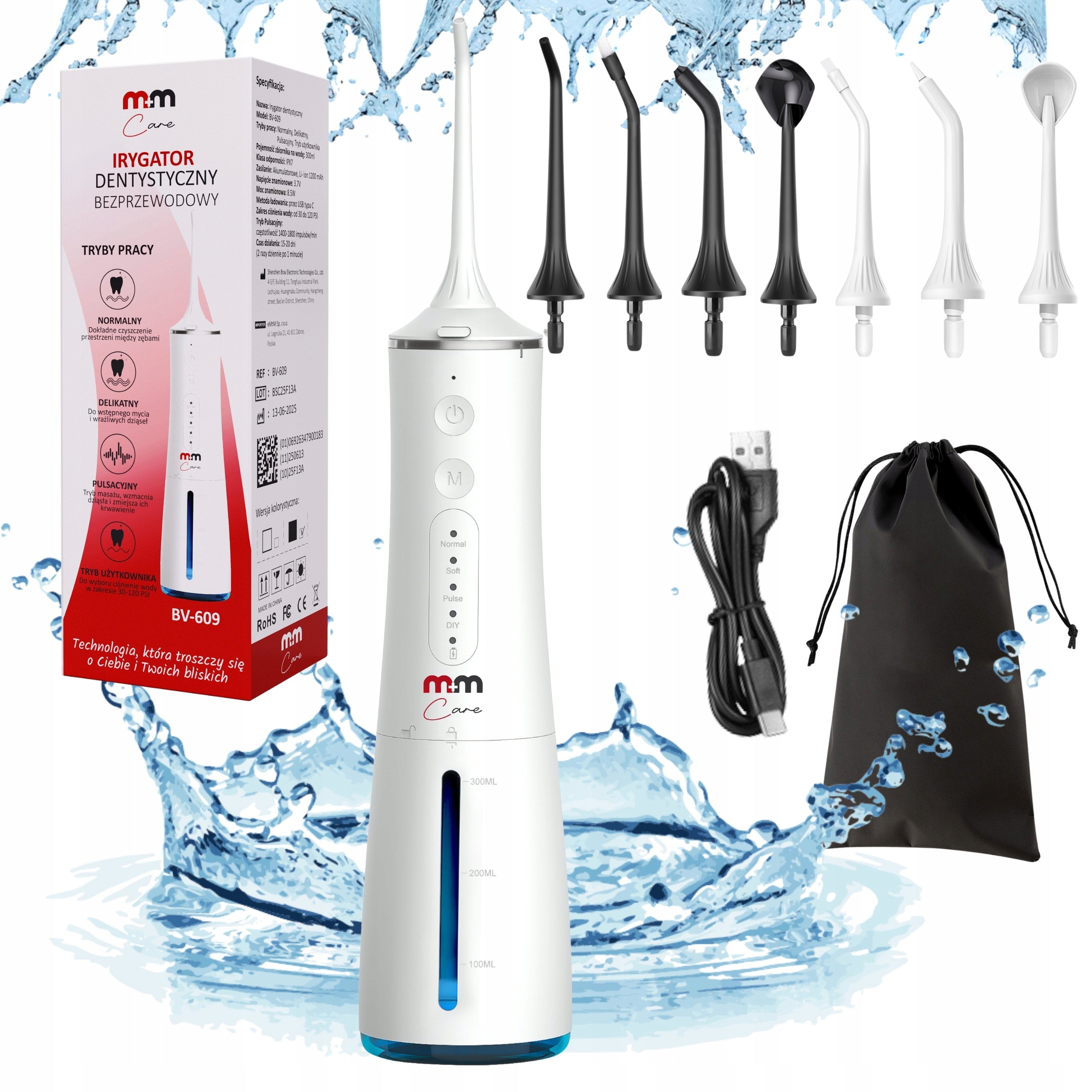 DENTAL IRRIGATOR M+MCARE FOR IMPLANT DEVICES 8 NOZZLES WHITE