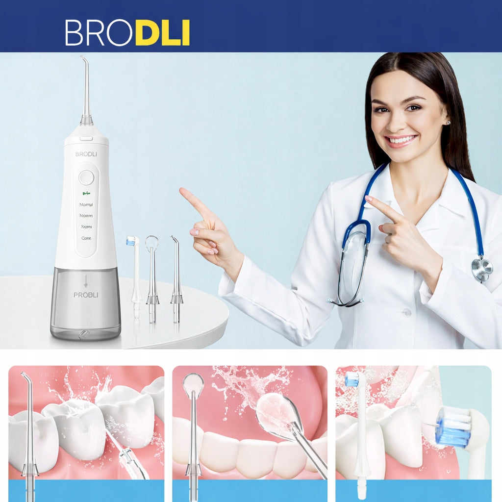 DENTAL IRRIGATOR WIRELESS 9 MODES CASE 5 TIPS Kind wireless
