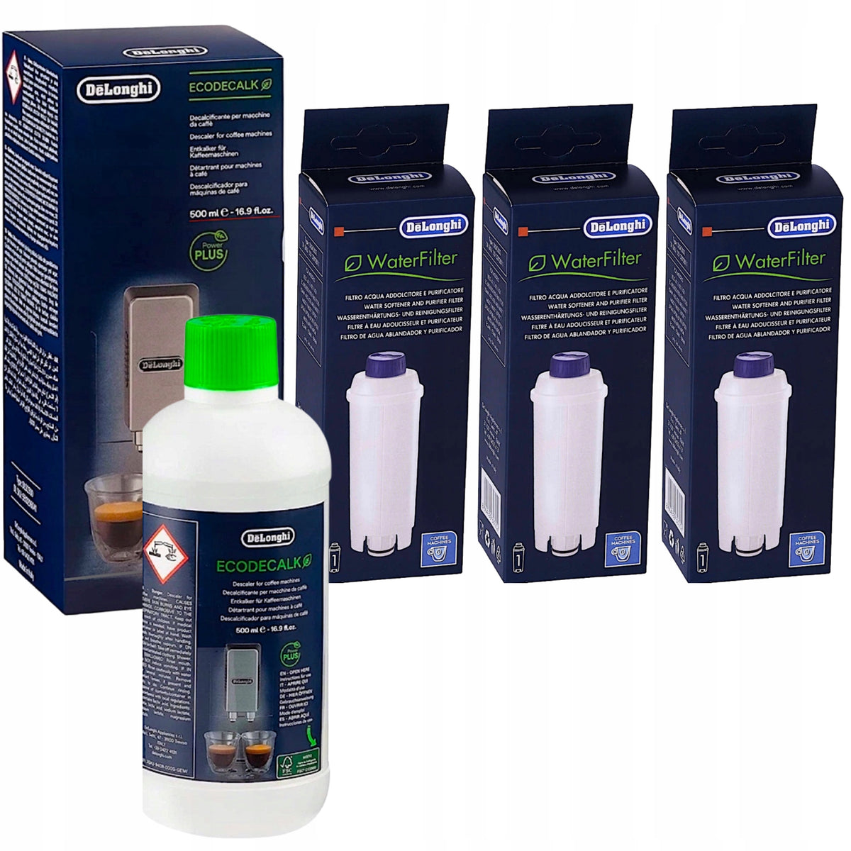 DESCALER 500ml + 3x Delonghi SER3017 DLS C002 ORIGINAL
