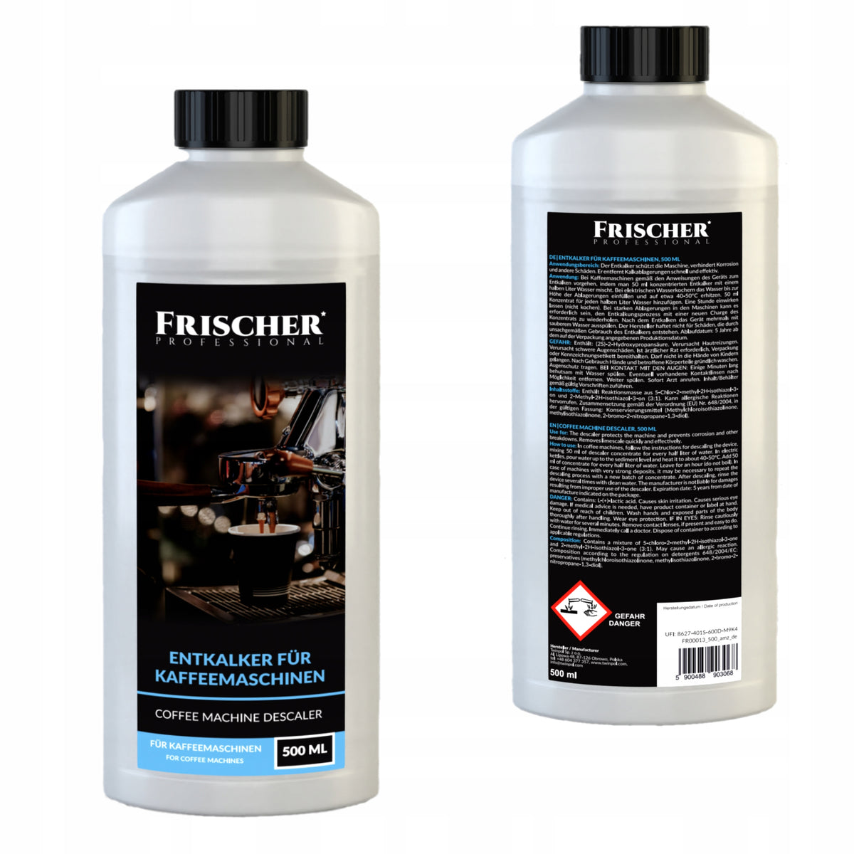 DESCALER FOR UNIVERSAL LIQUID CONCENTRATE 500 ml FRISCHER Packaging status original