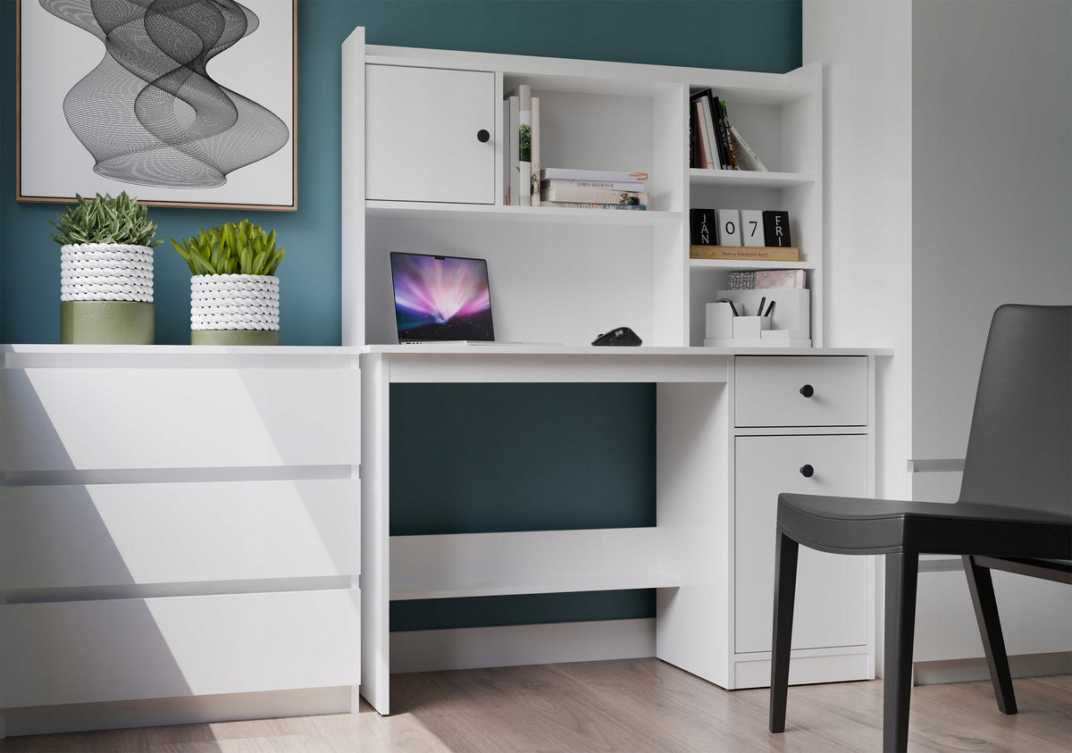 DESK EXTENSION 120 CM WHITE 1 DOOR SHELF BOOKCASE DOCUMENTS Packaging status original