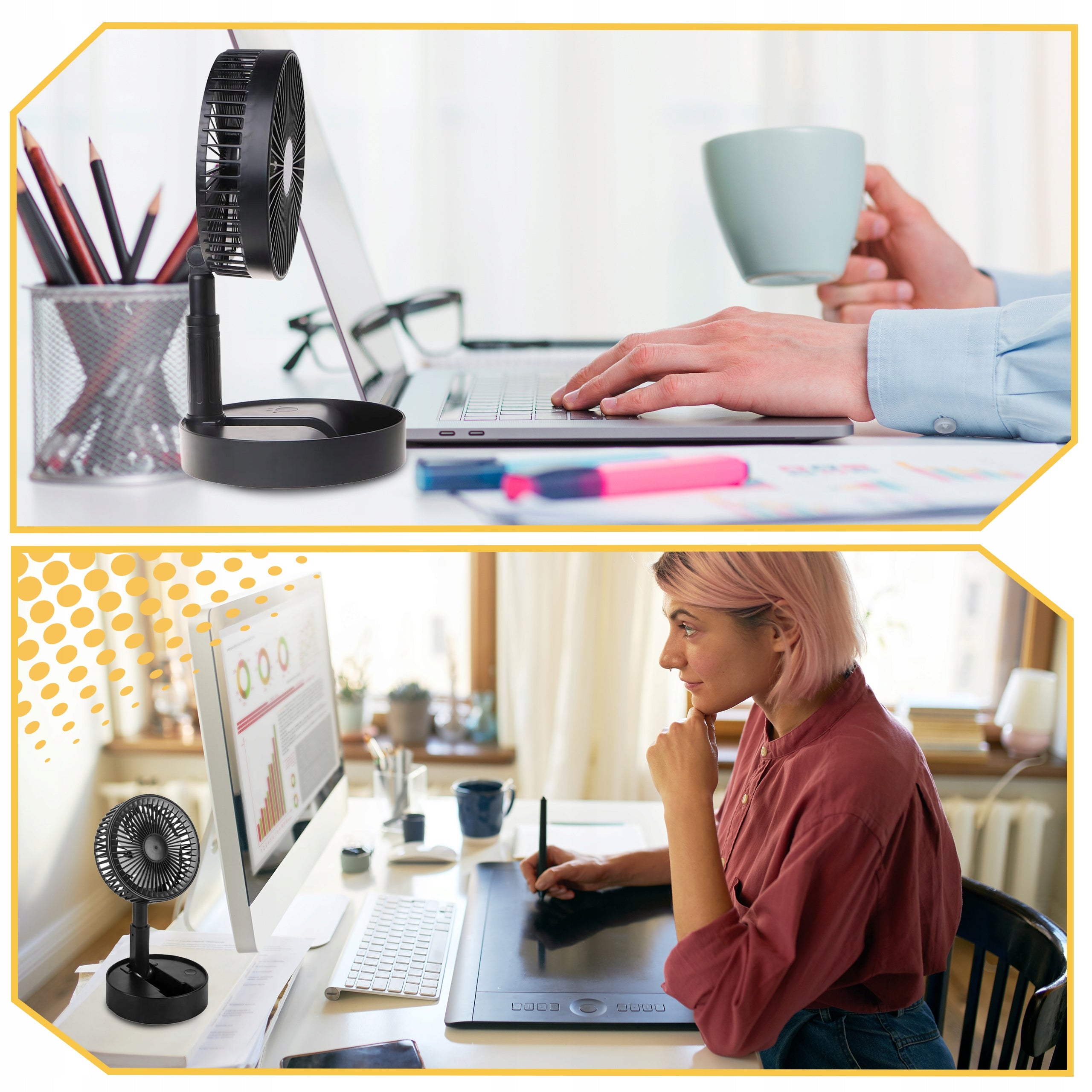 DESK FAN MINI WIRELESS FOLDING ADJUSTABLE Brand Lewer