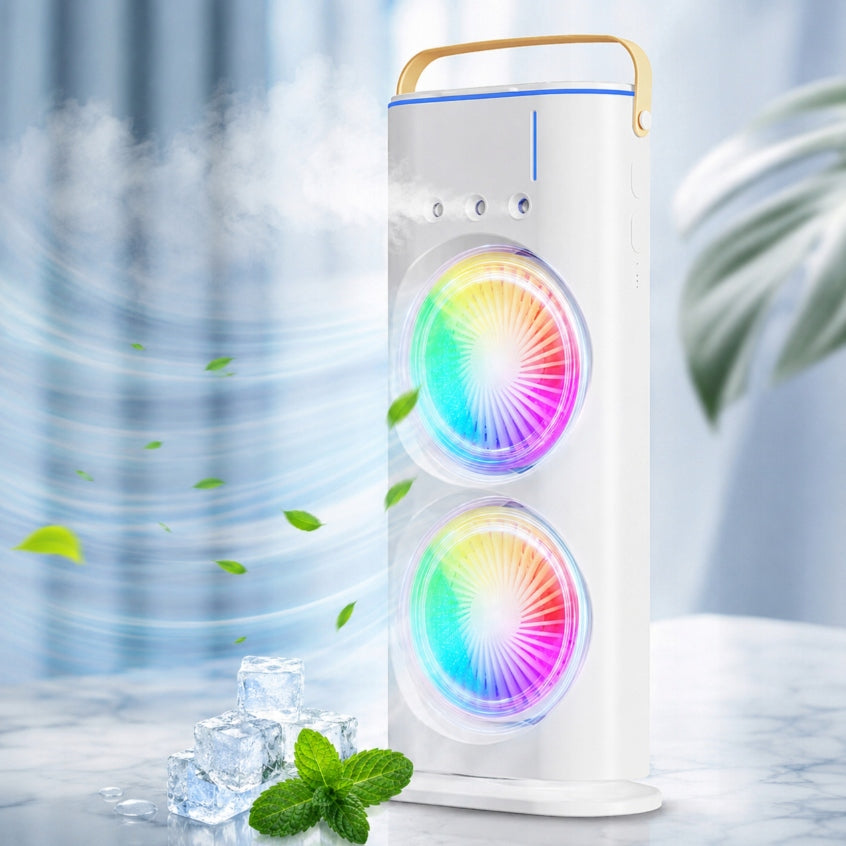 DESK FAN PORTABLE 4IN1 WATER AIR CONDITIONER USB REMOTE CONTROL Fan type column