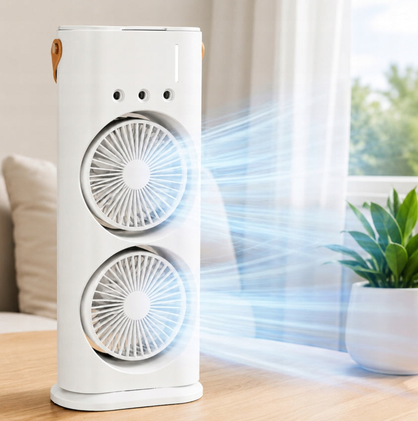 DESK FAN PORTABLE 4IN1 WATER AIR CONDITIONER USB REMOTE CONTROL Packaging status original