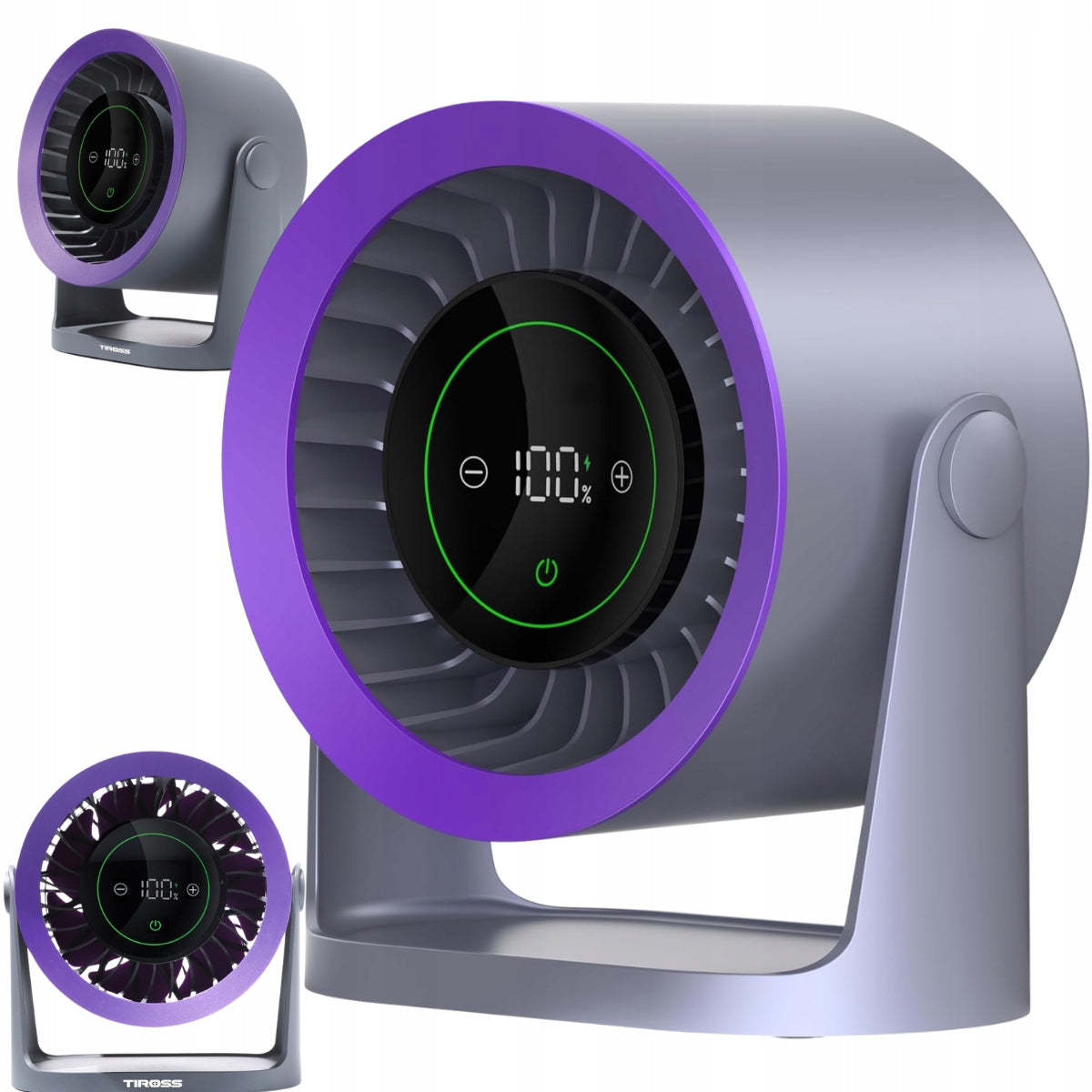 DESK FAN TABLE WINDMILL Rechargeable LCD 100modes powerful quiet
