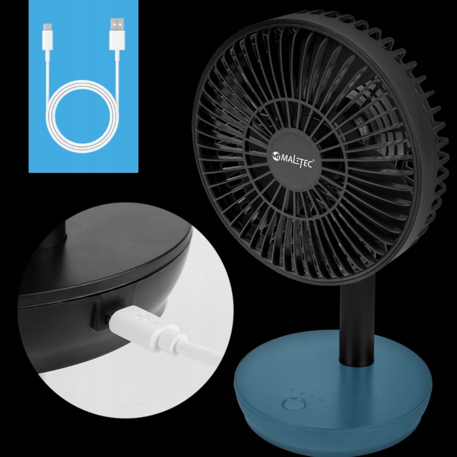 DESK FAN WIRELESS FAN STANDING BATTERY 4000MAH USB QUIET Functions oscillation tilt angle adjustment