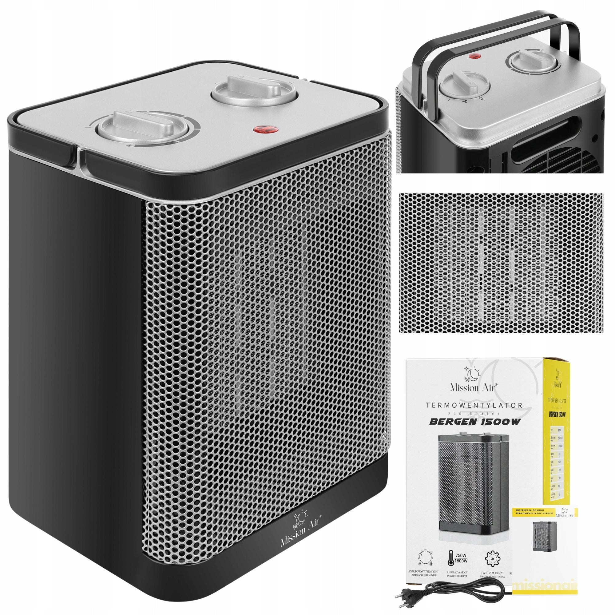 DESK FAN electric heater apron 2levels air supply 1500W Packaging status original