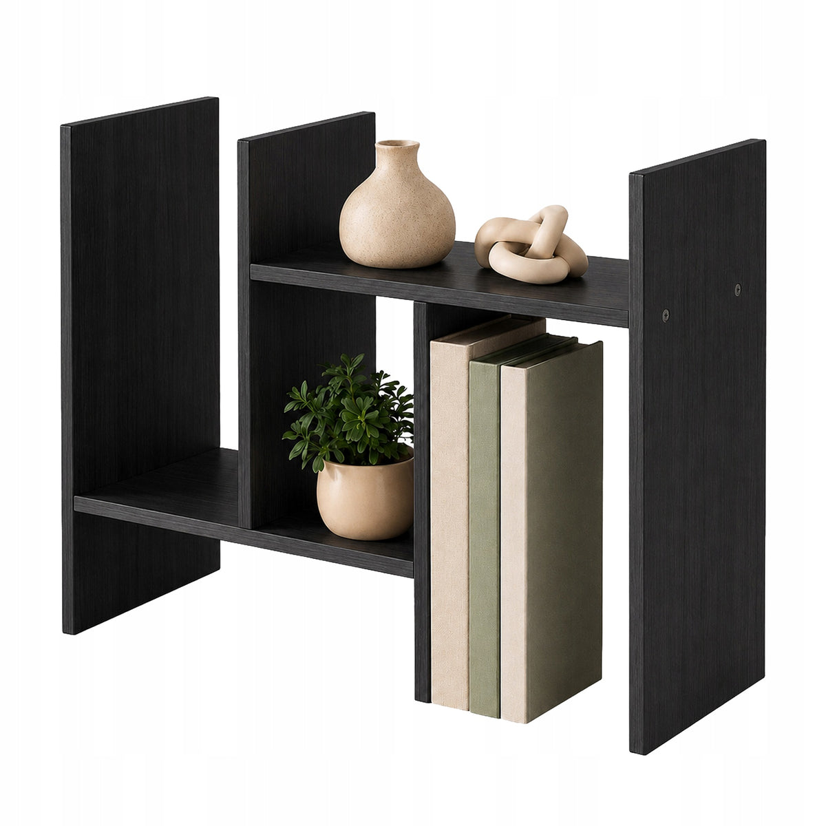 DESK SHELF BLACK EXTENSION DESK ORGANIZER FOR BOOKS EXTENDABLE