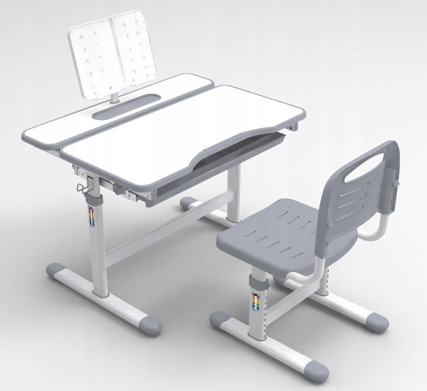 DESK WITH CHILDREN'S CHAIR ERGONOMIC ADJUSTABLE SET FROM 5-15 YEARS Packaging status original